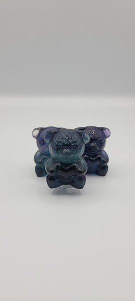 Fluorite Bear with Heart Carving