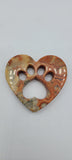 Crazy Lace Agate Paw in Heart Carving