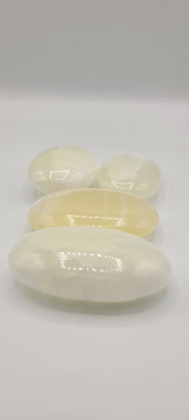 Optical Clear/White Calcite Soapstone XL Palms